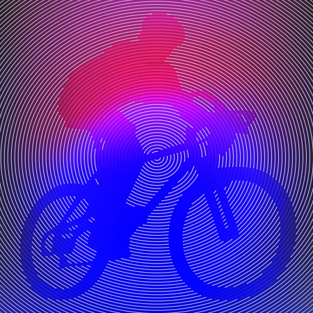 A bicycle silhouette in circles with 2 coloursのイラスト素材