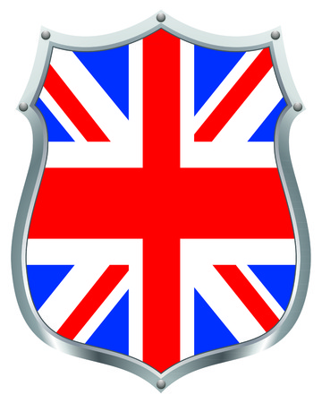 Vector image of the Union jack on a shieldのイラスト素材