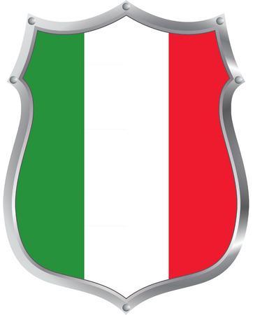 the Italian flag on a shieldのイラスト素材