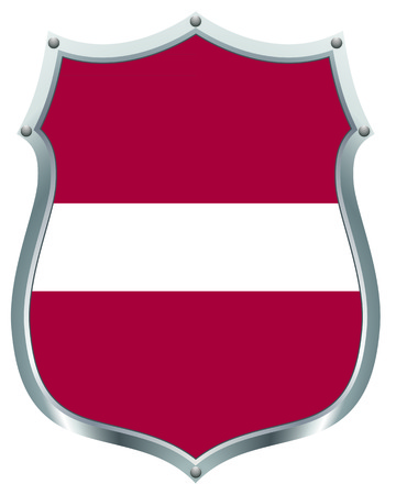 The flag of Latvia on a shieldのイラスト素材