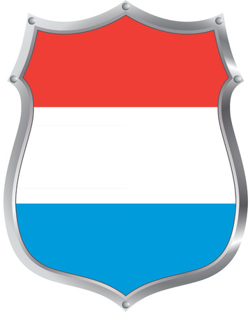 The flag of Luxembourg on a shieldのイラスト素材