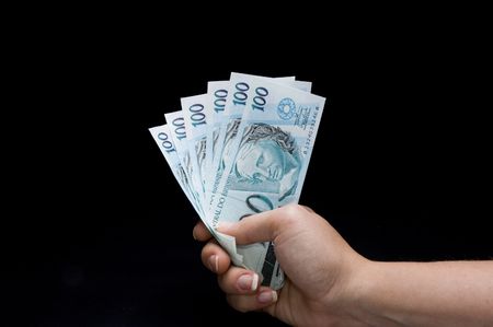 Brasilian real notesの写真素材