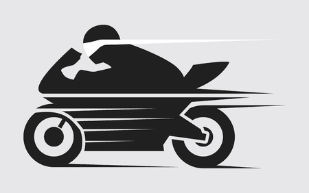 Super Speed Motorcycle in Black and whiteのイラスト素材