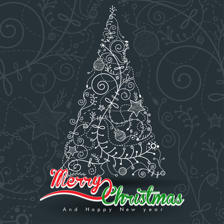 Abstract background with White Christmas tree, illustration. for website and graphic designのイラスト素材