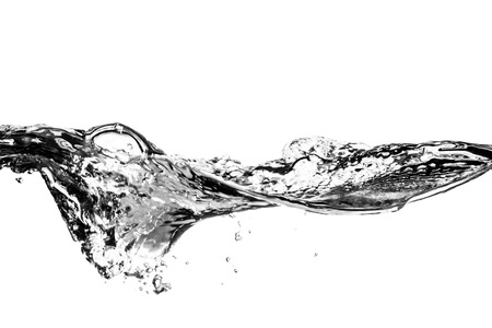 Water splash without bubbles of air, isolated on the white background. with clipping pathの写真素材