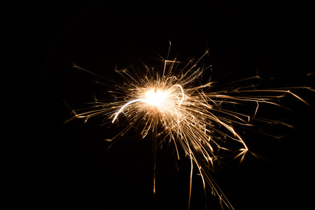 Firework Sparkler on black background, close-upの写真素材