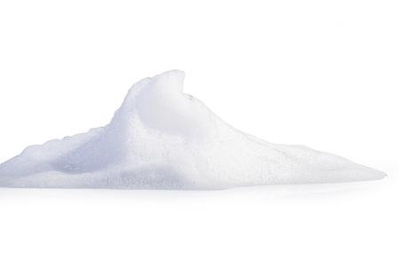 white foam bubbles texture isolated on white backgroundの写真素材