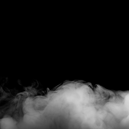Background of abstract grey color smoke isolate on black color background. with copy spaceの写真素材