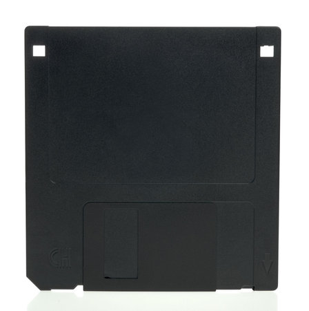 Blank black diskette isolated on white
