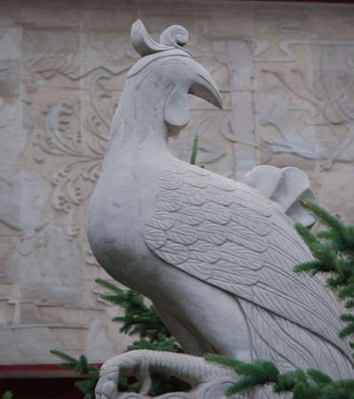This is a bird of sculpture in the north of Chinaの写真素材