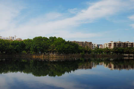 This is a scenery of park in city in Chinaの写真素材