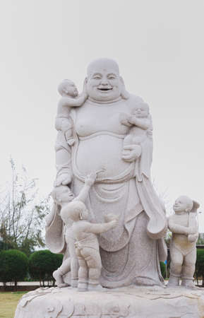 This is a statuary of stone in the park in Chinaの写真素材