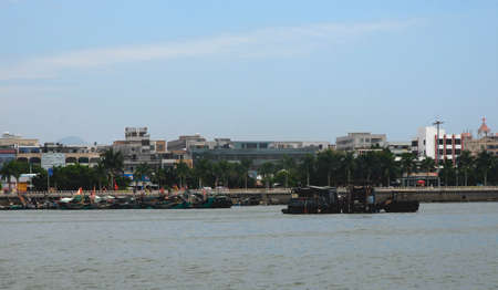 This is a city at side of sea in Chinaのeditorial素材