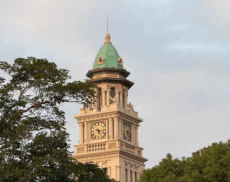 In 2025, the bell tower in a southern city of China.の写真素材