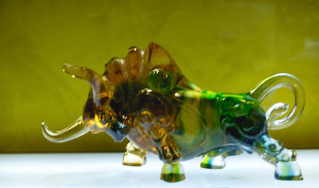 China glass handicraft art,  buffaloの写真素材