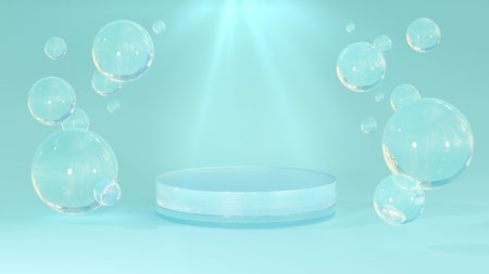 Abstract scene podium mockup. Award ceremony concept. 3D renderingの写真素材