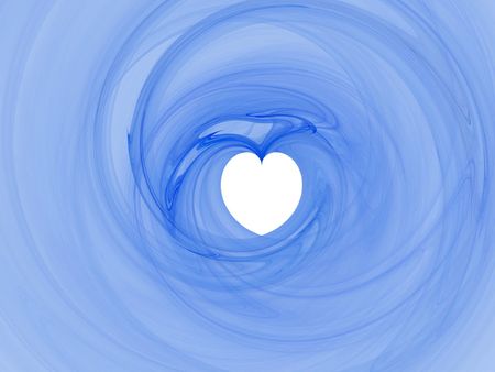 Fractal illustration with a heart in the middleの写真素材