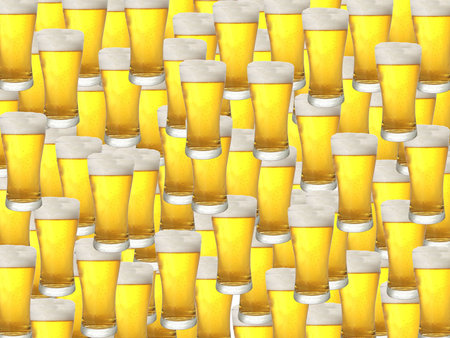 Lots of pints of beerの写真素材