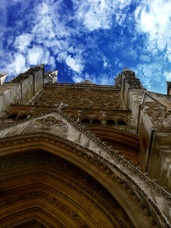 Westminster Abbey in London in closeupの写真素材