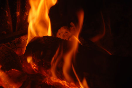 Fire in closeup