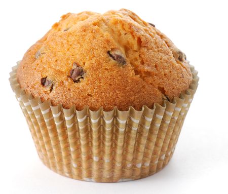 Tasty muffin isolated on white backgroundの写真素材