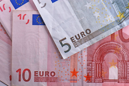 Euro bank notes backgroundの写真素材