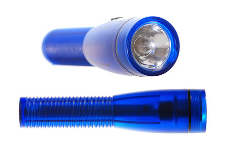 Blue torch isolated on white background