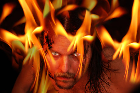 Flaming demon - halloween theme