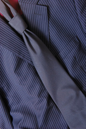 Black suit and tie in close-up