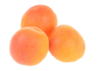 Apricots isolated on white backgroundの写真素材