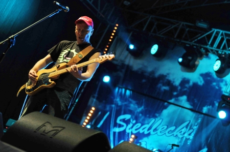 SIEDLCE, POLAND - JUNE 09: Jacek Krzaklewski of Perfect performs on stage at Siedlecki Rock Open Air Festival on June 09, 2012 in Siedlce, Poland のeditorial素材