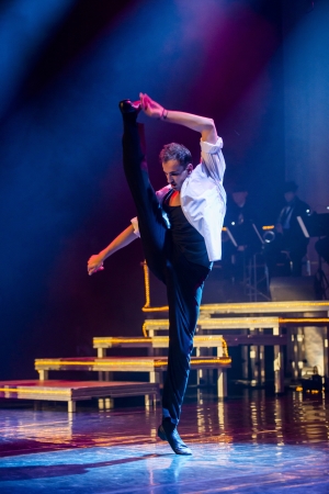 SIEDLCE, POLAND 6 APRIL  Brian Poniatowski of Caro Dance Theatre performs on stage at CKiS theatre on April 6 2013 in Siedlce, Polandのeditorial素材