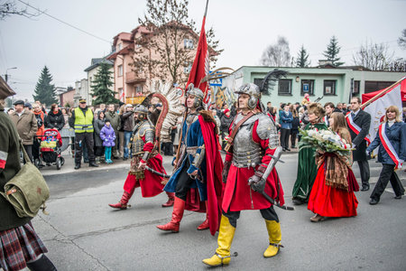 Siedlce, POLAND 11 NOVEMBER, Polish Independence Day Parade on 11 November 2013 in Siedlce, Poalnd