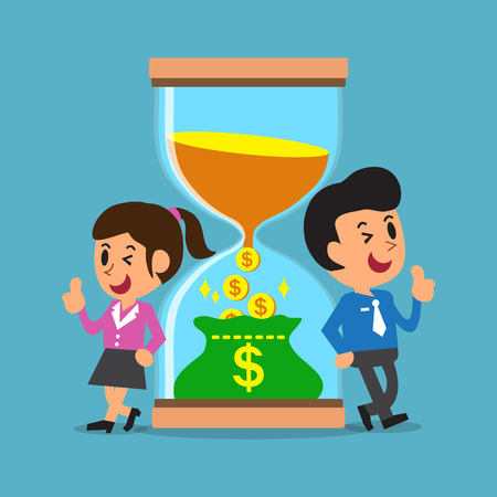 Business concept convert time to money with business peopleのイラスト素材