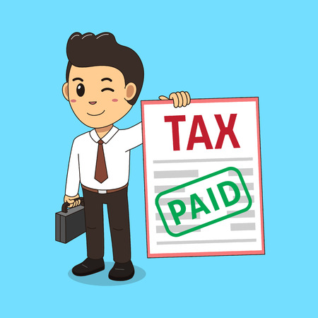 Cartoon a businessman paid taxのイラスト素材