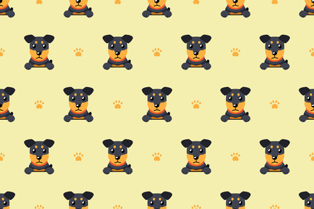 Vector cartoon character german hunting terrier dog seamless patternのイラスト素材