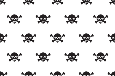 Cartoon vector seamless pattern background of skull and boneのイラスト素材