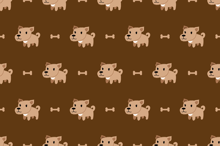 Cartoon vector character cute dog seamless patternのイラスト素材
