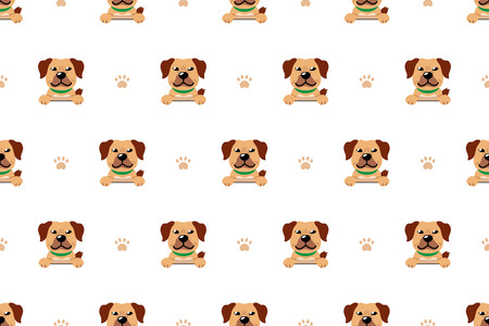 Vector cartoon character dog seamless pattern background for design.のイラスト素材