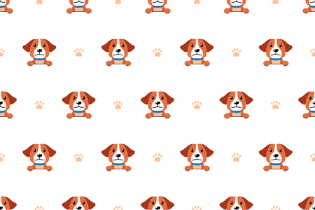 Vector cartoon character cute dog seamless pattern background for design.のイラスト素材