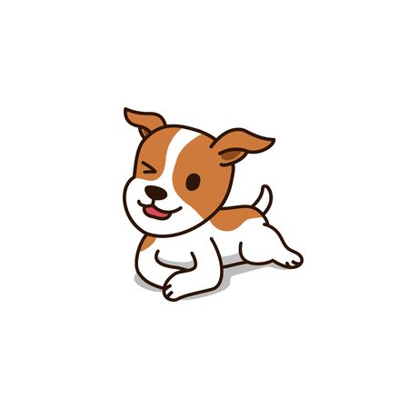 Vector cartoon character cute jack russell terrier dog for design.のイラスト素材