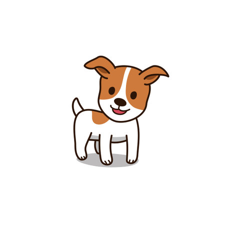 Cartoon character cute jack russell terrier dog for design.のイラスト素材