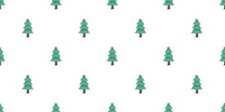 Vector tree seamless pattern background for christmas for design.
