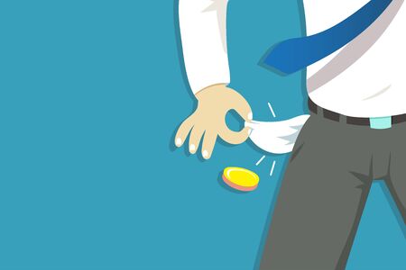 Vector illustration of poor businessman hand showing his empty pockets for design.のイラスト素材