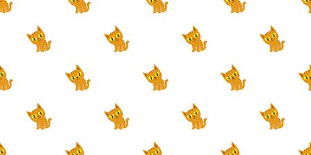 Cartoon cute tabby cat seamless pattern background for design.のイラスト素材
