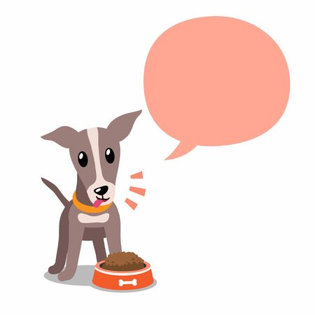 Vector cartoon character greyhound dog and speech bubble for design.のイラスト素材