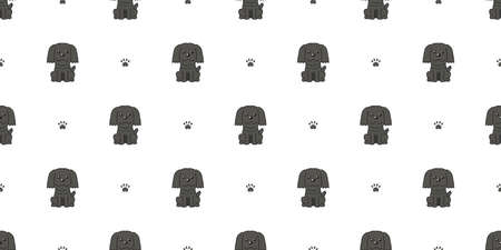 Cartoon character black dog seamless pattern background for design.のイラスト素材
