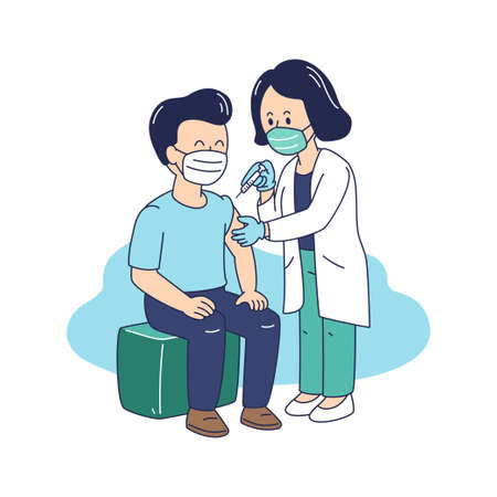 Vector illustration   vaccine vial and syringe for design.のイラスト素材