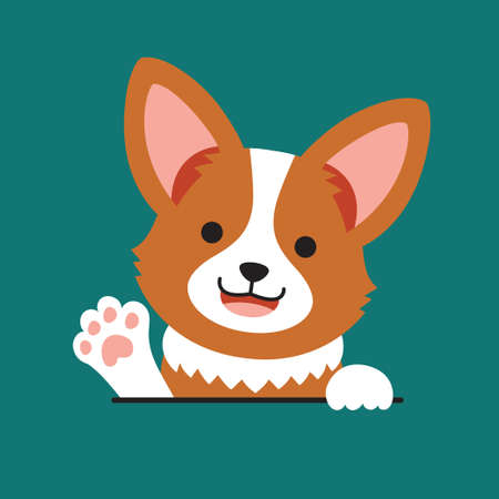 Vector cartoon character cute corgi dog for design.のイラスト素材