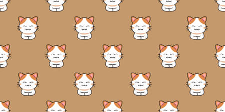 Cartoon character cat seamless pattern background for design.のイラスト素材